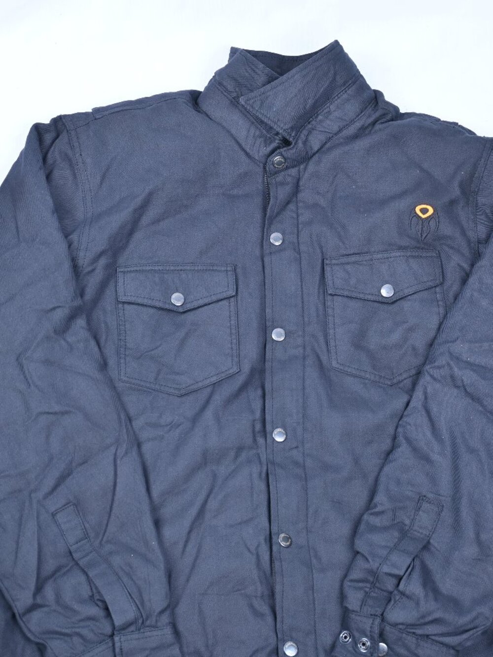 RIDERACT Men’s Flannel Motorcycle Shirt Black Riding Jacket Protective Gear